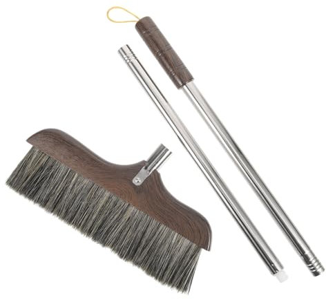 HOUDERCO Spazzola Per Pavimenti Con Manico Lungo Inossidabile Scopa Per Pulizia Interna Ed Esterna Adatta Per Case Cucine e Spazi Industriali Spazzola Antistatica Con Setole Pino