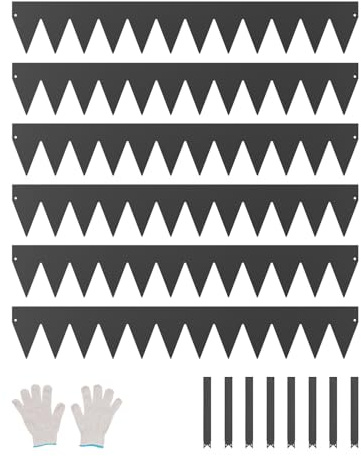 VEVOR Steel Landscape Edging, 6 Packs 40 x 6 in Rust-Resistant Metal Landscape Edging, Bendable Garden Edging Border, Heavy Duty Lawn Edging, Easy-to-Install, Flower Bed Yard Pathway Divider Black