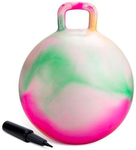 U&C Planet Balones Saltadores 55 cm Pelota de Salto para Niños 7-12 Pelota de Saltar Hinchable con Bomba Apto para Uso en Interiores y Exteriores Regalo Ideal