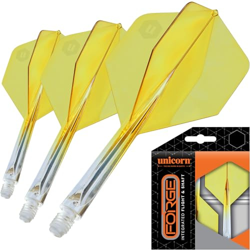 Unicorn Forge integrerade dartflyg och axlar | 1 st konstruktion för perfekt 90 grader vinkel | lätt tuff polymer | standard plus form & 2B-tråd | medellång stam 26 mm |