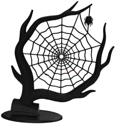 3D-tryckt spindelnät dekoration, trädnät smyckesorganiseringshållare, örhängen ringar armband förvaring visningsstativ, halloween