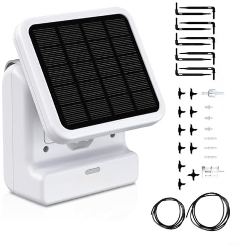 Intelligent WLAN soldroppbevattningssystem med appstyrning (A) | App Control, Water Shortage Alerts, Flexibel scheduling, IP54 vattentät, passar 10 plants, plastbyggnad
