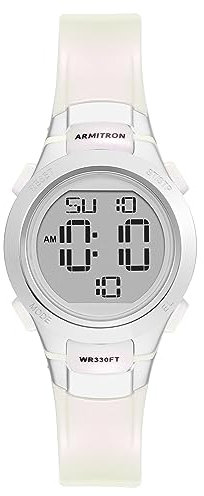 Armitron Sport Women's Digital Chronograph Resin Strap Watch, 45/7012 White
