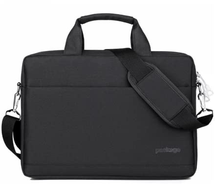 WSLCN Sacoche pour Ordinateur Portable 15 Pouces Housse Sac à Main Imperméable Porte-Documents à Bandoulière noir