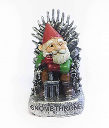 Garden Mile Throne Miniature Garden Gnome Figurine Resin Statues Outdoor Ornaments - Novelty Game Memorabilia Mini Garden Ornaments Sculpture for Indoor Home, Garden Décor Outdoor Decorations - 10cm