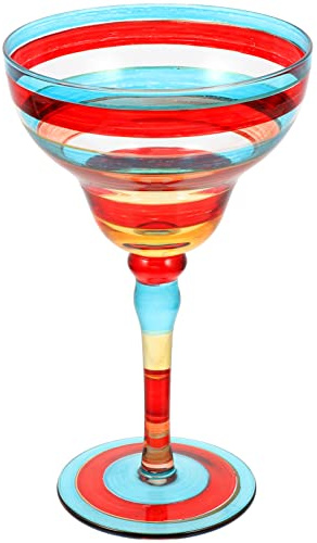 jojofuny Margarita Glas Målade Glasmaterial Dekorativt Drinkglas För Vin Juice Och Dessert Som Bordsdekoration För Hem Bar Och Festligheter