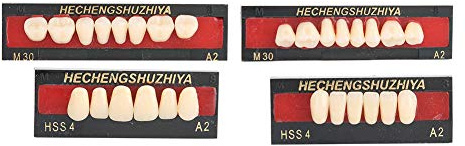 Dentalt Material Syntetharts Falktänder Fyllande Protes Tandvårdsverktyg, Hel Polymertand, Komplett Akryl Falska övre och Nedre