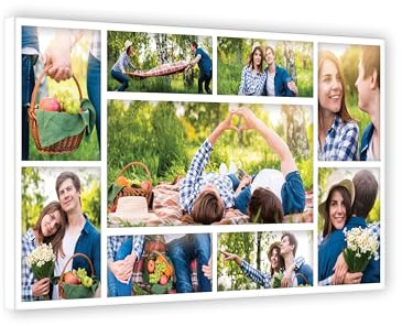 MAX SOLUTIONS Anpassat collage kanvas väggkonst heminredning personliga gåvor multifoto anpassat tryck familjeporträtt jubileum minnessak (30 x 61 cm, design 6)
