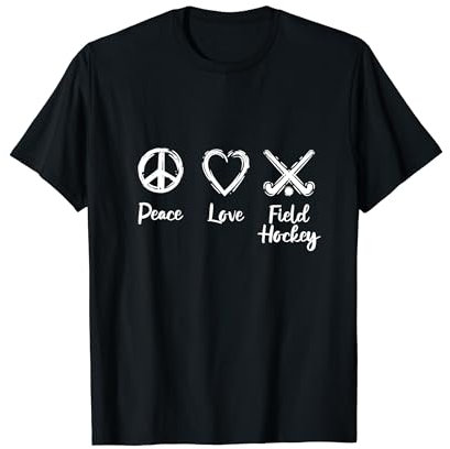 Peace Love Field Hockey Fan Hockeyspiel T-Shirt