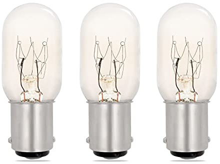 SCNNC Sewing Machine Bulb Bayonet B15 Dimmable T22 Sewing Machine Accessories Kits, 220-240V Warm White 2700K, B15d Bayonet Bulb for Sewing Machine, Night Light, Pack of 3