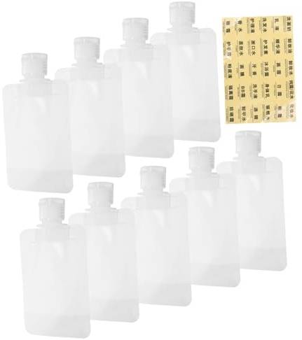 20pcs Packing Bag Stickers Shampoo Nail Sticker Squeeze Pouch Refillable Cosmetic Containers Refillable Toiletries Pouches Refillable Pouches Liquid Bag Travel Filling Pp/292