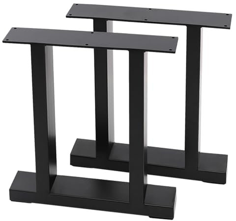 INMOZATA Tischbeine Metall 2 Stück H-Form Tischfüße Schwarz Tischgestell DIY Möbelfüße für Schreibtisch Couchtisch Esstisch Sitzbank B(30-35) x H40 cm