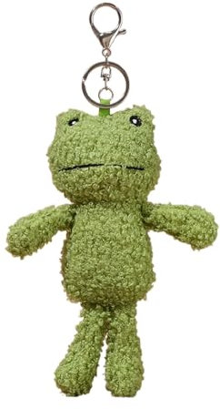 Plüsch-Frosch-Schlüsselanhänger | Frosch Taschenanhänger | Gefüllter Frosch Schlüsselanhänger | Kleines Froschspielzeug | Tierischer süßer Schlüsselanhänger | Vielseitiger süßer Frosch-Schlüsselanhäng