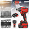 Bowose Impact Wrench 21V Cordless Impact Gun with 14 Sockets,High Torque Impact Wrench with LED Light,2200 RPM High Speed Electric Drill Wrench with 10 Bits for DIY/Home/Car Repair