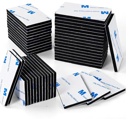 Molkor 60 Stück Klebepads Doppelseitig Extra Stark, Kleben Statt Bohren, 3mm Thick Black Klebestreifen Doppelseitig Extra Stark für Zuhause Büro Auto Schule