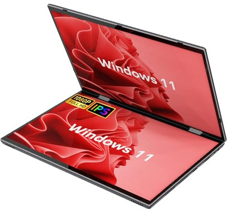 10.5 inch Dual Screen Laptop Touchscreen IPS Windows 11 Tablet PC 12th Gen Intel N95 Quad-Core Notebook Computer with Stylus Pen, 2*Type-C/2*USB3.0/HDMI, 16G RAM 512G SSD