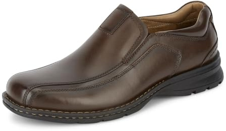 Dockers Agent Mens Loafers Leather Dress Casual Loafers for Men, Dark Tan, 11.5 Wide
