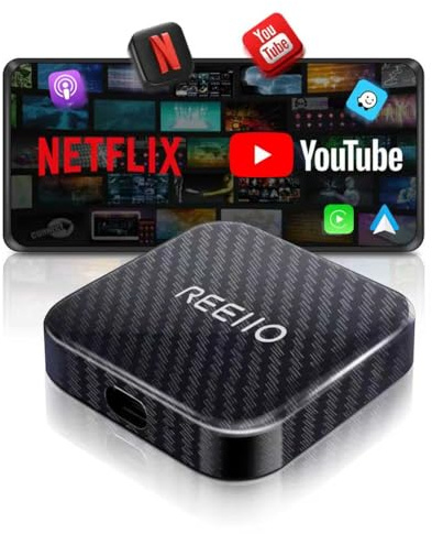 Wireless CarPlayBox with Netflix/YouTube/TF Card Slot Convert Wired CarPlay to Wireless Adapter for 2017 and Above Original Wired CarPlay Car