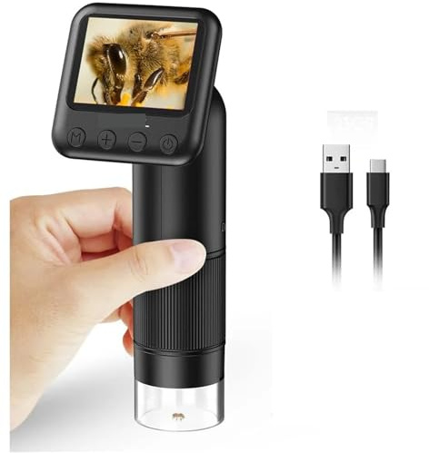 Digitalt mikroskop, Handhållet 800X HD digitalt mikroskop med 2 LCD-skärm Fickmikroskop USB Labb Digitala mikroskop Utrustning