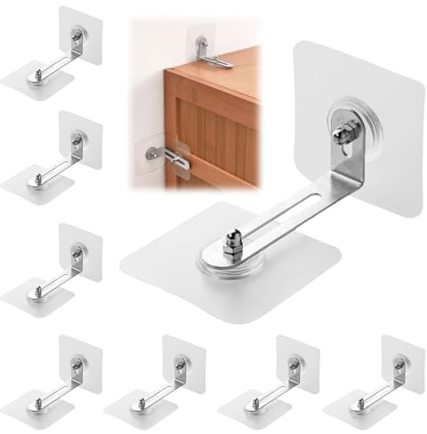 YIHAOH 8 Stücke Kippsicherung Möbel, Keine Stanzenden Wandbefestigung Ohne Bohren, Verstellbare Winkel Schrank Wandbefestigung, Geeignet für Bücherregale, Schutz von Haustieren und Kleinkindern