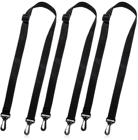 3 Pack Black Adjustable Straps with Clips for Bags, Replacement Shoulder Straps for Bags, Bag Strap Replacement for Water Bottle Carrier Sling Bag
