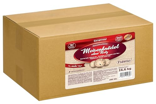 Fidelio Paquete de 200 albóndigas de carbonero en Caja de cartón para Aves Silvestres