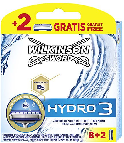 Wilkinson Sword Hydro 3 Rasierklingen für Herren Rasierer 8 + 2 St