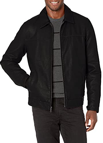 Tommy Hilfiger Men's Classic Faux Leather Jacket, black, X-Large