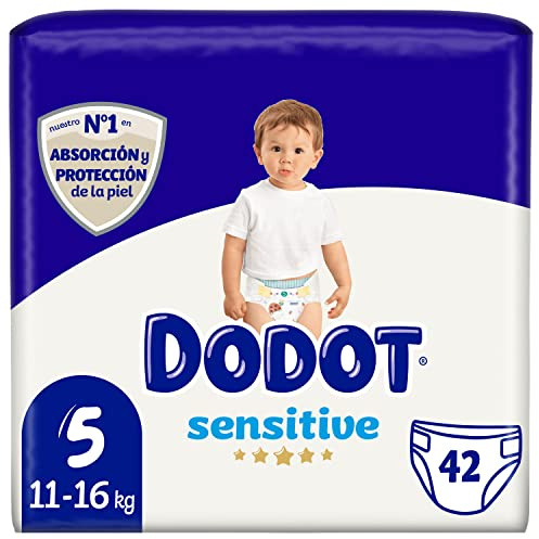 DODOT Sensitive - Pañales, 11 A 16 Kg, Blanco, Talla 5, Vanilla, 42 Unidad