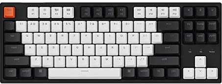 Keychron C1 Tenkeyless Layout Wired Mekaniskt Tangentbord, Vit Bakgrundsbelysning Tenkeyless 87 Tangenter ABS Tangentknappar Dator Tangentbord Gateron G Pro Switch, för Windows PC Laptop (Röd Switch)