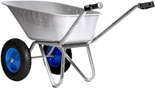 Kelberg Schubkarre Agro 130L – 2-Rad – verzinkte Stahlmulde – stabile BAU-Schubkarre – 200 kg Traglast – für Garten, Hof & Baustelle 400-8 4PR Rad