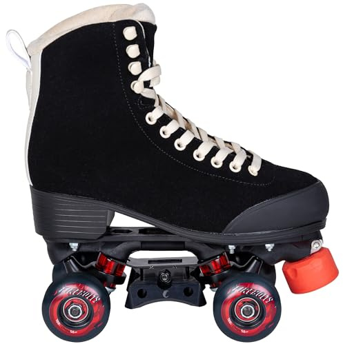 Chaya Dark Soul Roller Skates for Men and Women in Retro Look for Roller Disco Roller Shoes in Black