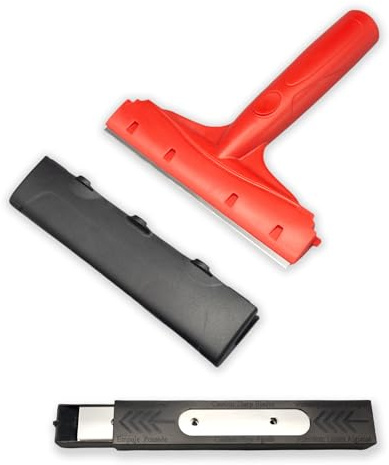 NBTOOL 6 inch Razor Blade Scraper with 25Pcs Double-Edged Stainless Steel Blades for Removing Labels,Decals,Stickers,adhesive,Caulk,Paint from Glass,Stove Top,Window,Walls,Mirror,Tile