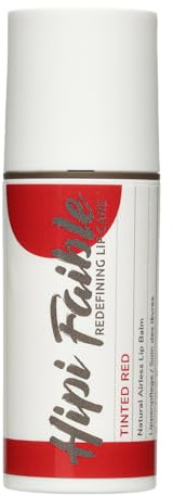 Hipi Faible TINTED RED Intensiv Lippenpflege für trockene Lippen – Premium Naturkosmetik Lip Balm mit Bio Wollwachs, Hygienischer 6 ml Pumpspender, mit Farbe