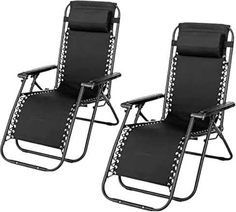Nakloe - Pack 2 tumbonas - Tumbona Plegable - Tumbonas Jardin Exterior - Tumbonas Jardin - Tumbonas Plegables requinable y con reposacabezas