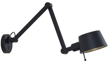 Lucande Wall Light Silka dimmable (Modern) in Black Made of Metal for e.g. Living Room & Dining (1 Light Source, E27) from wall Lighting lamp