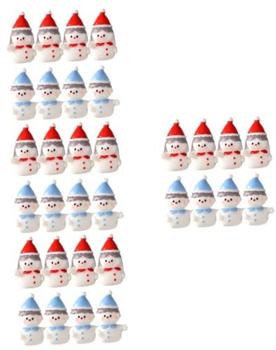 IMIKEYA 32 STK Schneemann Aus Harz Schneemann-dekorfiguren Weihnachtliche Tischdekorationen Kleine Weihnachtsfigur Dekorative Schneemannfiguren Stehende Weihnachtsfigur Schneemann-Figur