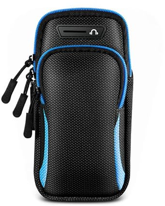 Fascia da braccio sportiva da corsa per iPhone 16 15 14 13 12 Pro Max Galaxy S24 Ultra S23 FE A15 A14 A04 A55 A54 Google Pixel 9 8 Pro (blu/nero)