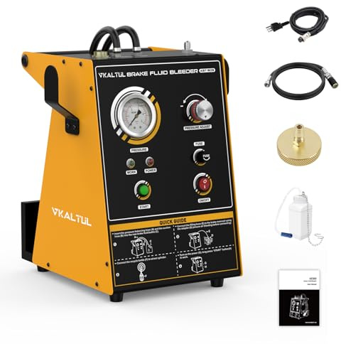 VKALTUL AST603 - Dispositivo di Cambio del Liquido dei Freni, Elettrico con Regolazione della Pressione, Serbatoio di aspirazione, Facile da Usare, Materiali di Alta qualità, 0,5-2,5 Bar