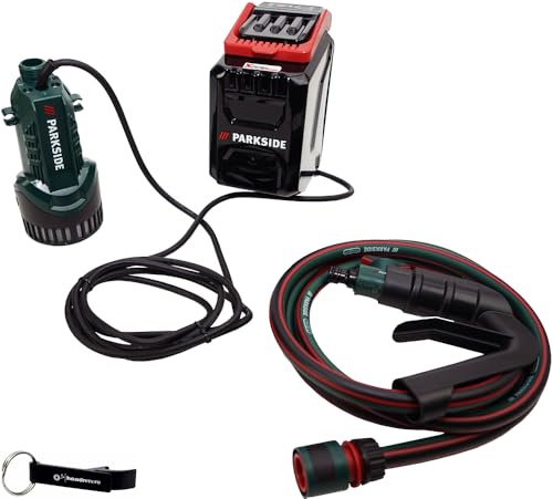 HEADNMORE® Bundle Parkside PRPA 20 - Bomba de agua para lluvia (20 V, sin batería) + llavero