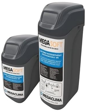 MEGACLIMA Addolcitore M30 30L | Cabinato Automatico con Controllo Digitale, Rigenerazione Volume+Tempo, Miscelatore Integrato e Risparmio Sale