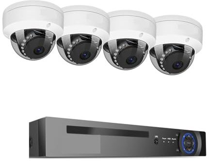 JOXLOVER Kit di telecamere IP Poe di Sicurezza for sorveglianza Domestica Esterna da 5MP CCTV Set Videoregistratore NVR for monitoraggio Stradale Domestico 10CH 4K per Esterni(None)