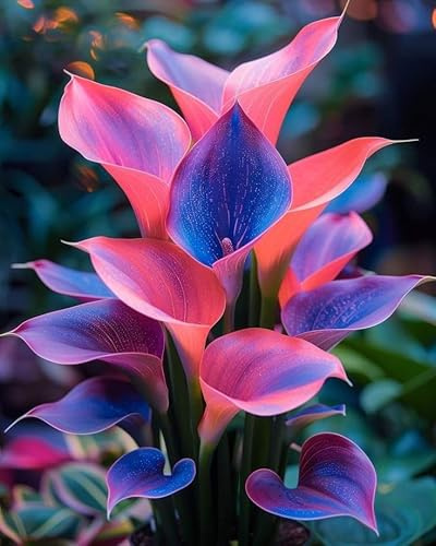 Raro Calla,Piante perenni,Calla pianta vera,resistenti al freddo,Tagliare,Adatto per piante da giardino(non artificiali)-4 bulbi-A