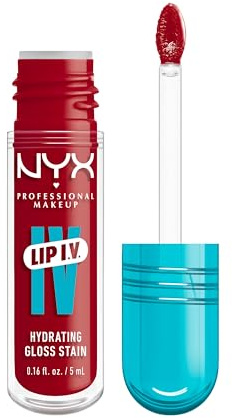 NYX Lip Gloss Professional Makeup Lip IV Lip Stain, 1-Swipe Vitamin-Infused Longwear Color, Hydrating Gloss, Up to 12HR Hydration, High Pigment, Wet Shine Finish, Vegan Formula, Cherry Drenched