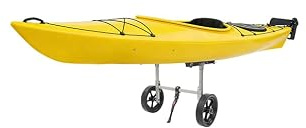 Carrello da Kayak Autoportante in Acciaio Inox & PU 2 Ruote Portata Max 50kg Carrello Nero per Kayak, Canoa, Tavola da Surf, SUP e Attrezzature per Sport Acquatici, Adatto per Garage Barca