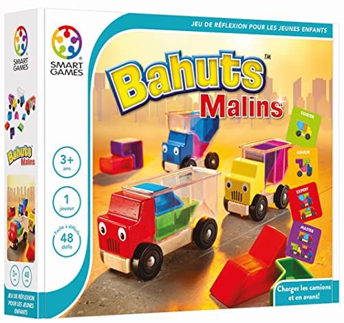 SmartGames - Bahuts Malins - Jeu de Réflexion - Chargez Les Camions et en Avant - 48 Défis de Différents Niveaux - 1 Joueur - pour Enfants à Partir de 3 Ans - Version Française