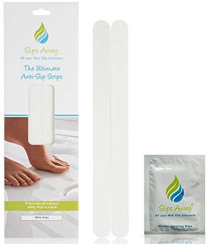 Non Slip Bath Mat Shower Stickers adhesive non rubber (8 White Strips)