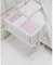 Interbaby Berceau Cododo en Hêtre Blanc + Parure + Nacelle + Matelas Modèle Estrella Rose