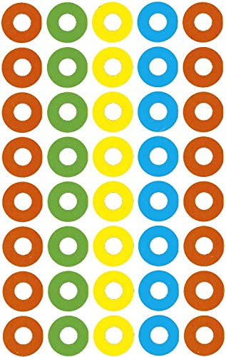 Avery Zweckform® 3055 Schule Verstärkungsring rot grün gelb blau Papier selbstklebend 4 Bögen 160 ST; Sie erhalten 1 Packung mit je 160 Stück