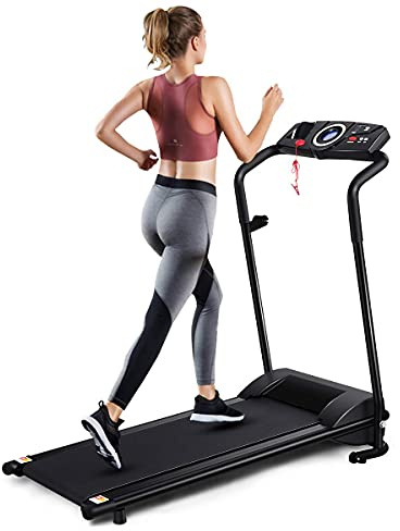 COSTWAY Tapis de Course Electrique, 1-12 KM/H, Moteur 550 W, Tapis de Fitness Pliable avec Application de Contrôle, Haut-Parleur Bluetooth, 12 Programmes, Écran LCD et Support d'Appareil